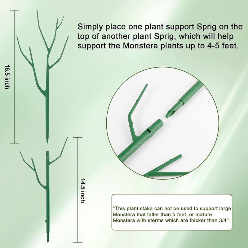 Qaobo 10 Pack Stackable Plant Support Stakes, Climbing Plant Support Structures for Monstera, Pothos, Philodendron Garden Plant Stakes for Indoor Outdoor Plants - Image 2